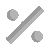 Gray percentage symbol icon with a slash and two dots.
