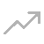 Icon of a line graph trending upwards with an arrow pointing up and right.