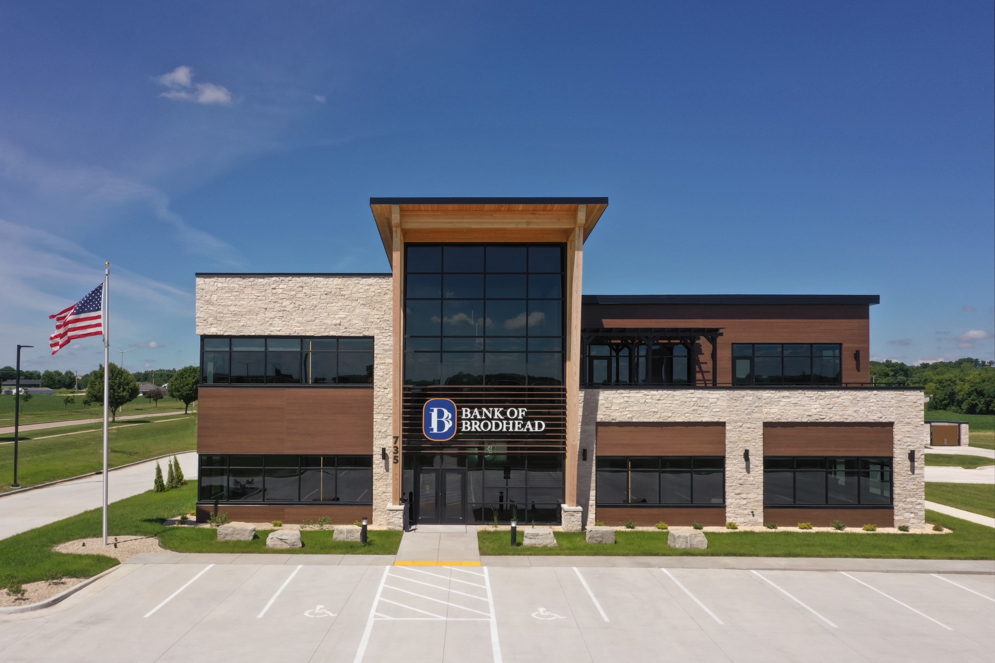 Front exterior of the Bank of Brodhead Milton office