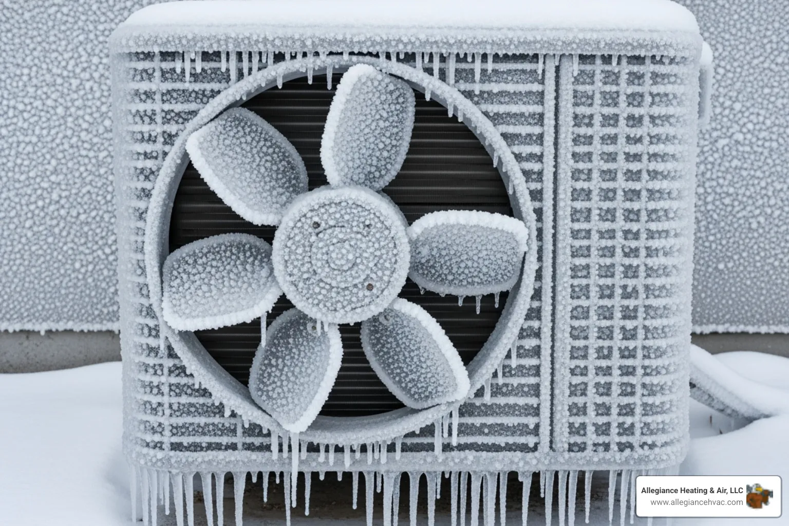 of a frozen outdoor AC unit - ac repair la grange