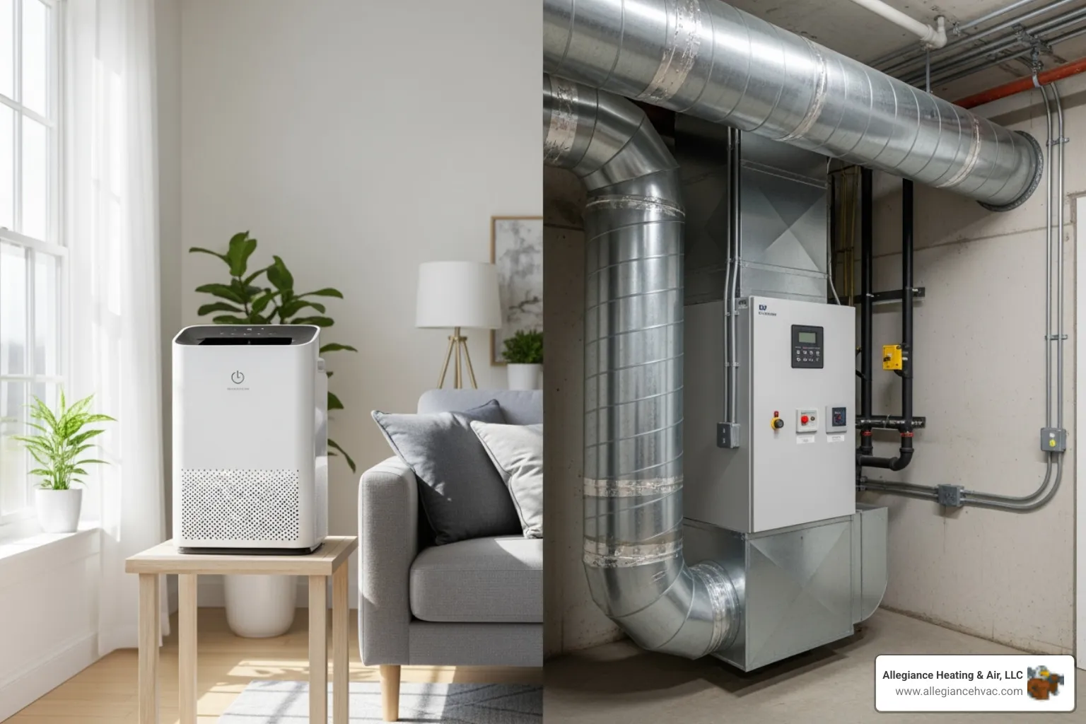 portable and whole-house air purifiers - Air purifier installation