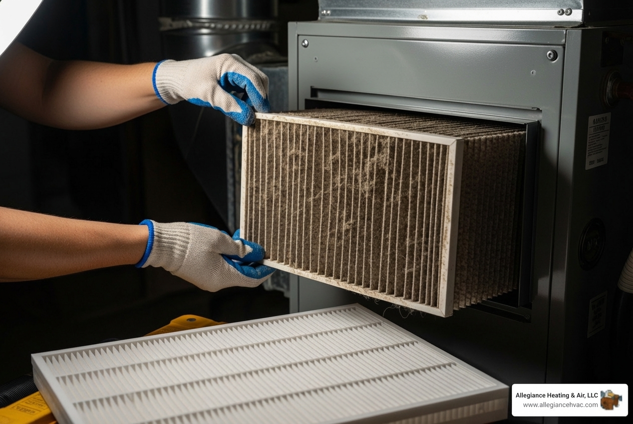 furnace filter replacement - "I need help with replacing a furnace filter and a general system check-up. Who offers this service in Corydon?"