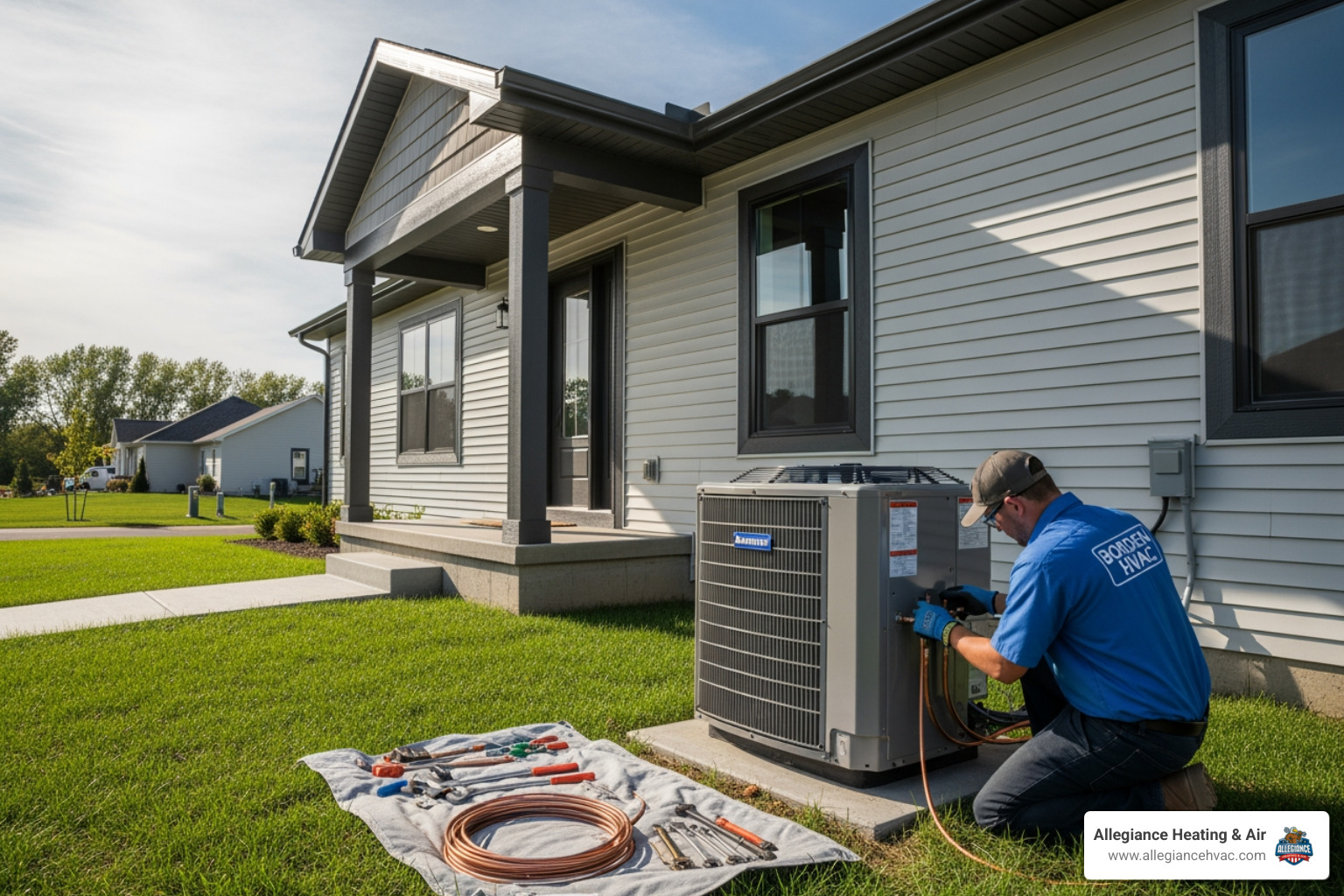 comfortable family enjoying their living room - heat pump installation in borden, in