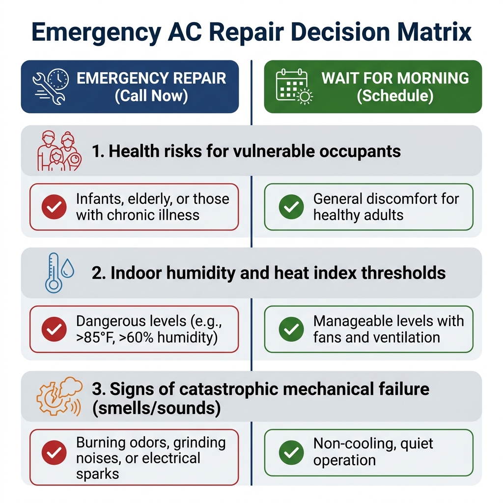 Emergency AC Repair Decision Matrix