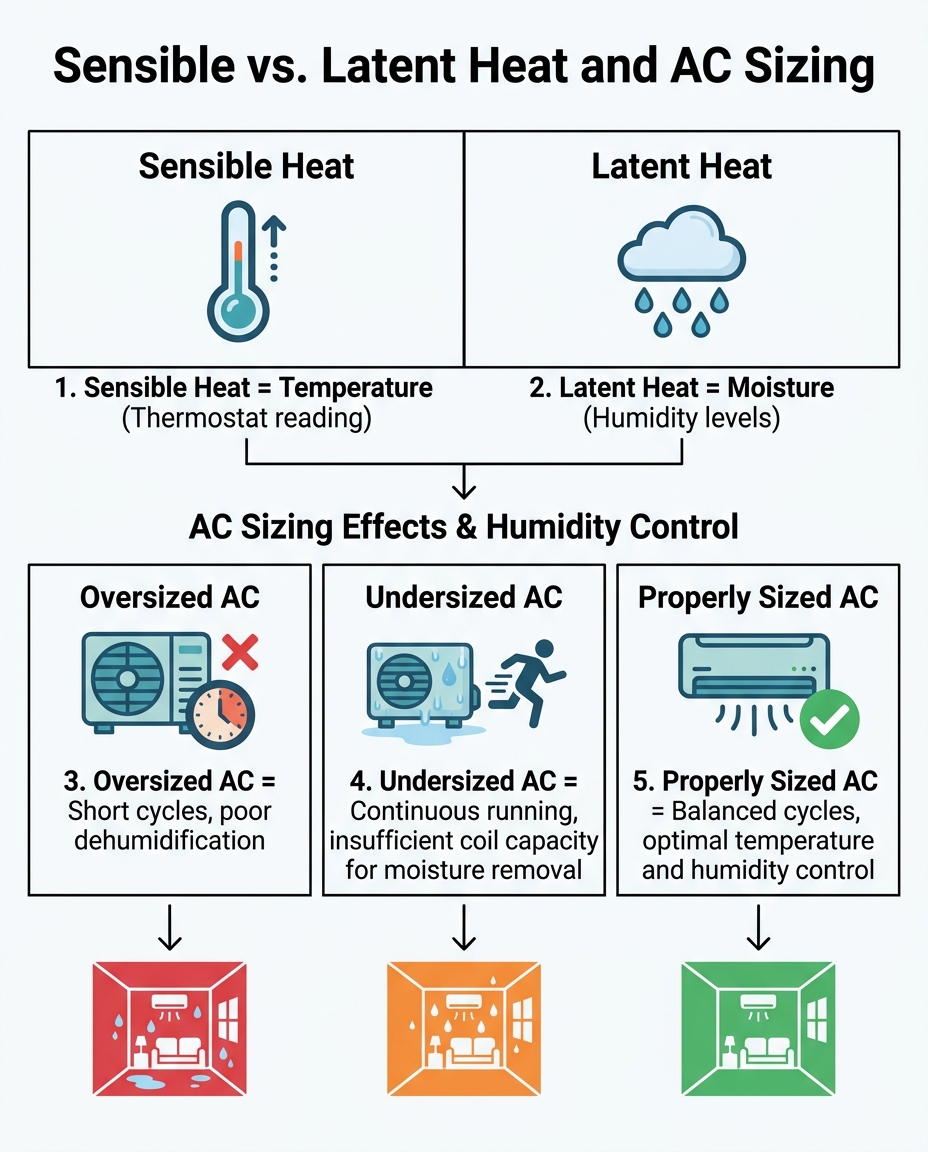 Sensible vs. Latent Heat and AC Sizing