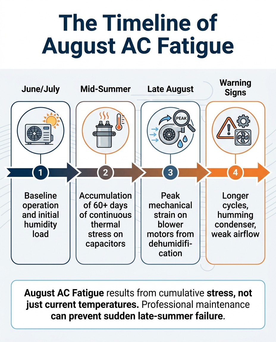 The Timeline of August AC Fatigue