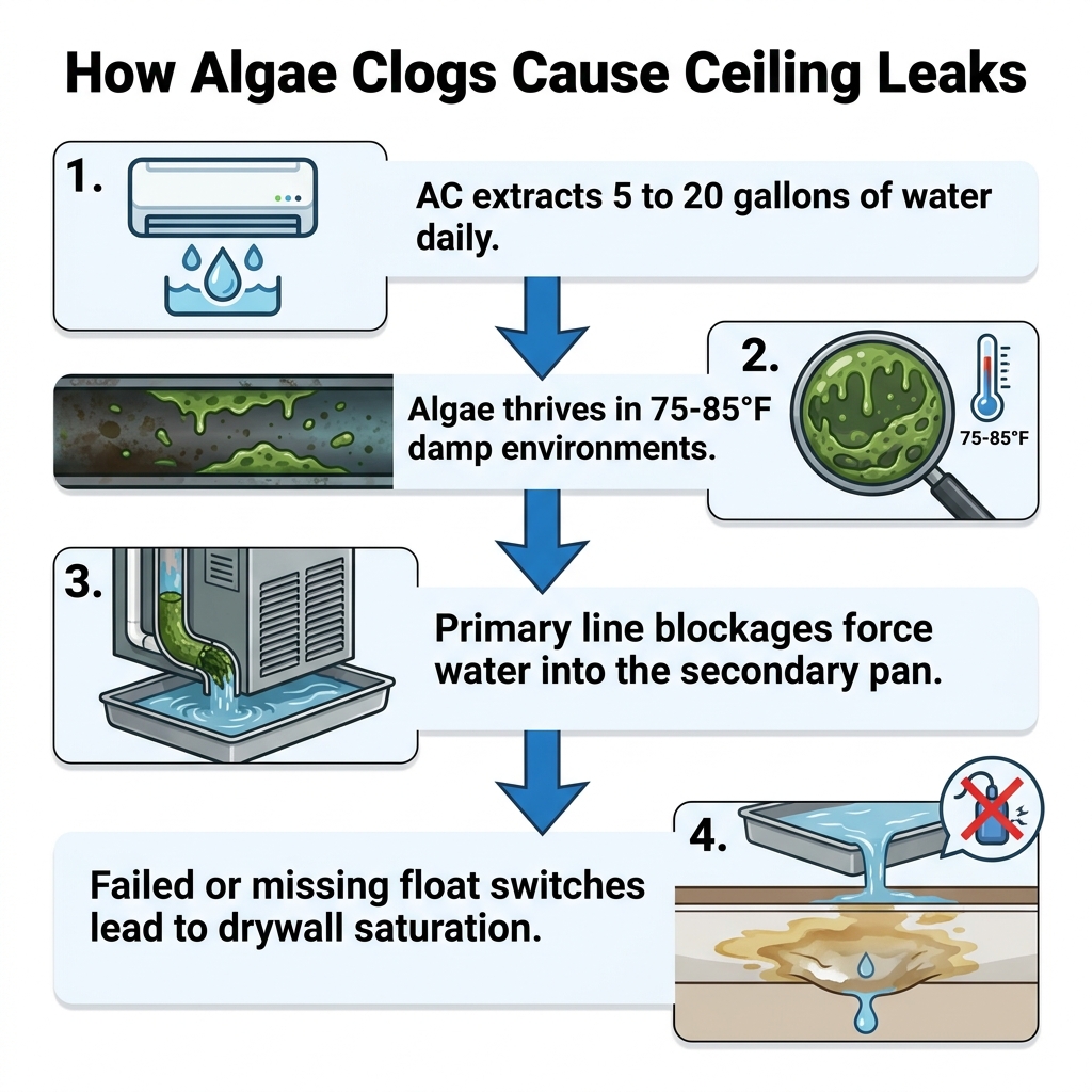 How Algae Clogs Cause Ceiling Leaks