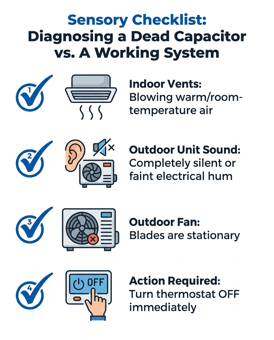 Sensory Checklist: Diagnosing a Dead Capacitor vs. A Working System