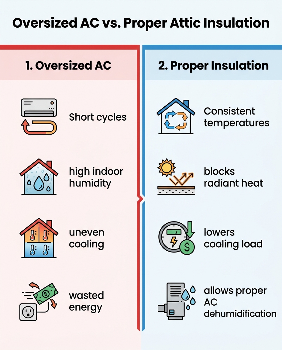 Oversized AC vs. Proper Attic Insulation