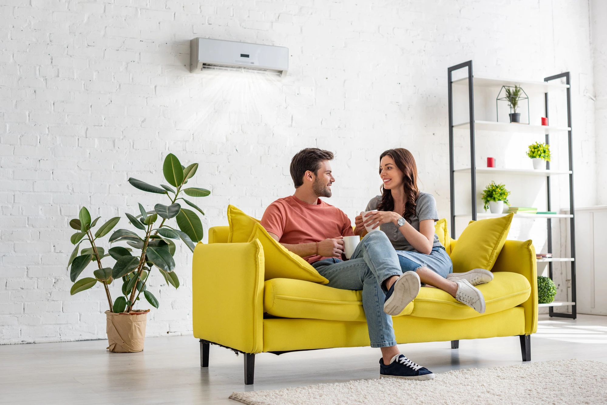 comfortable couple after HVAC replacement near me