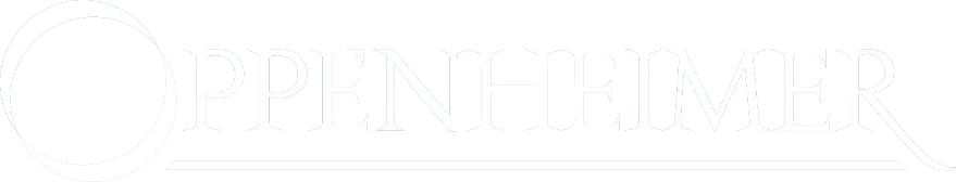 Oppenheimer company logo with a circular graphic and stylized text.