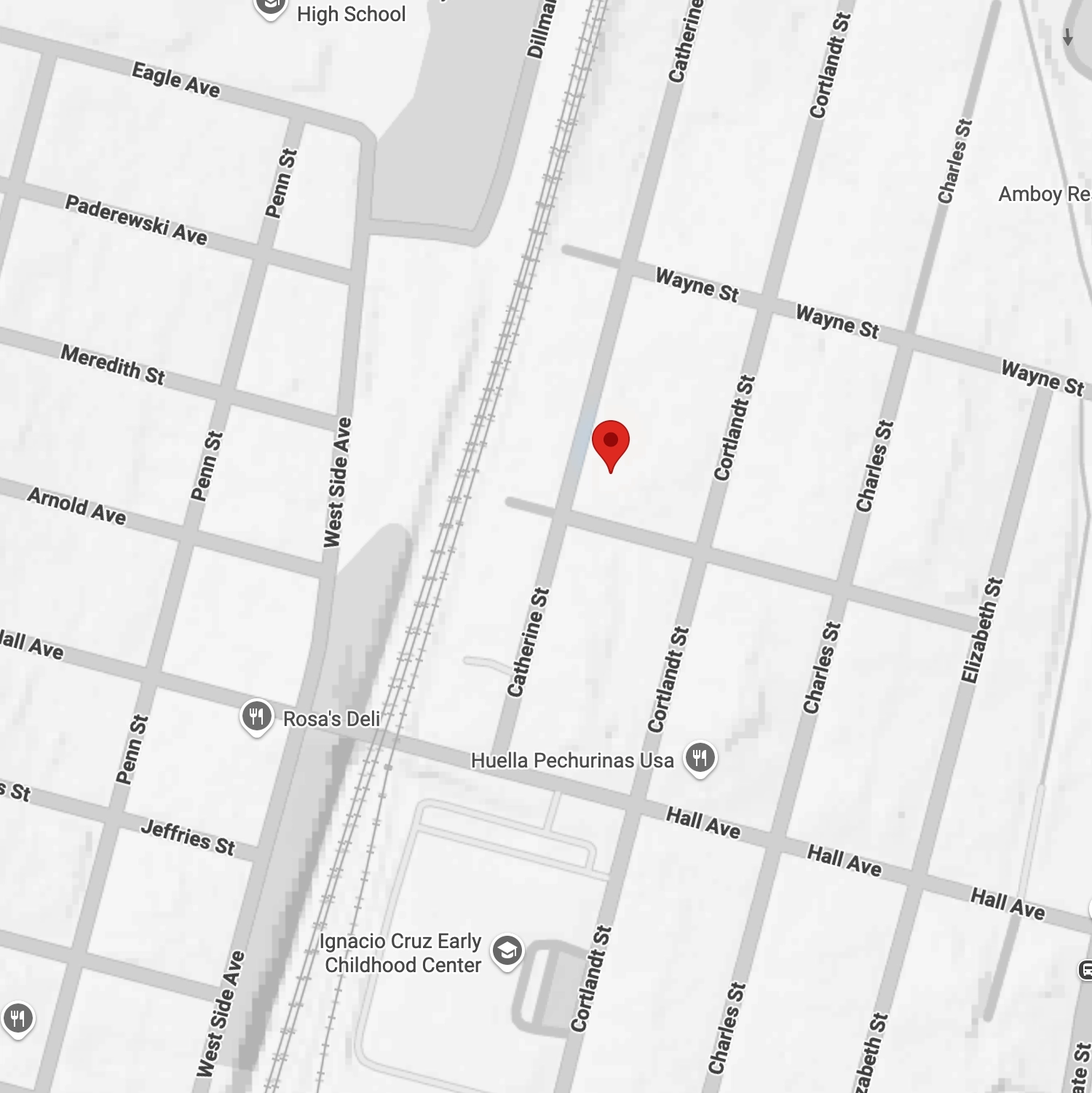 Map showing the MCSCS Catherine Campus at 680 Catherine St, Perth Amboy, NJ