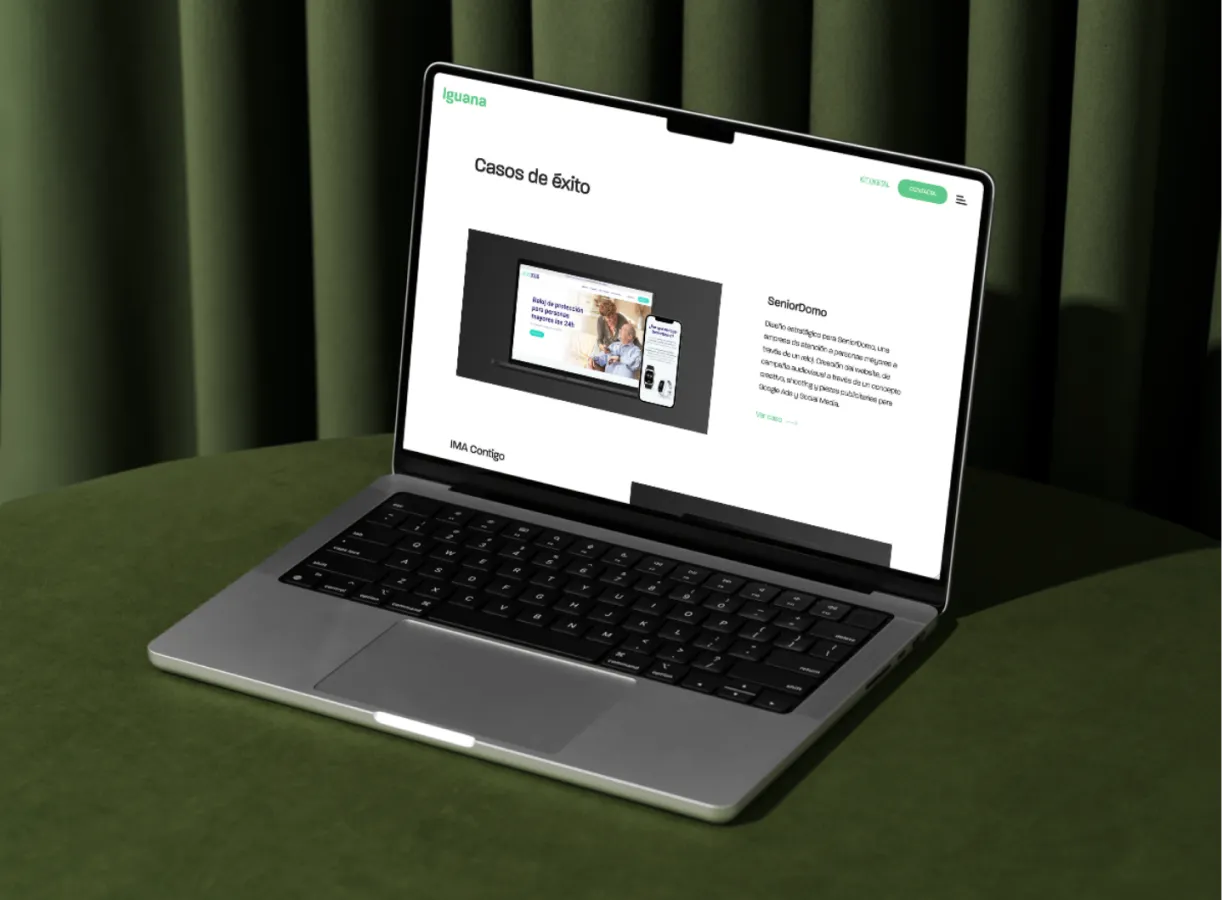 Captura de pantalla de la página casos de éxito de Iguana Digital - Desarrollo Webflow