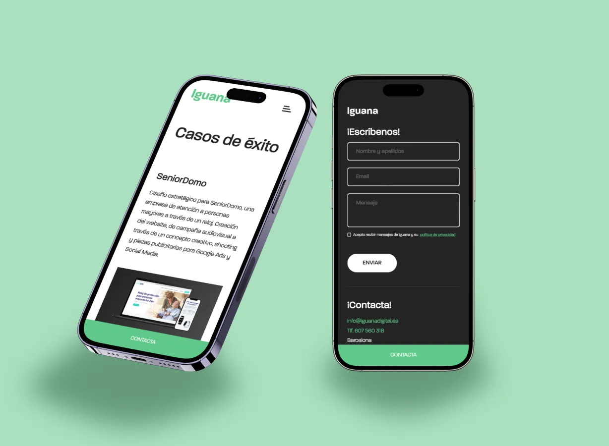 Captura de pantalla responsive de Iguana Digital - Desarrollo Webflow