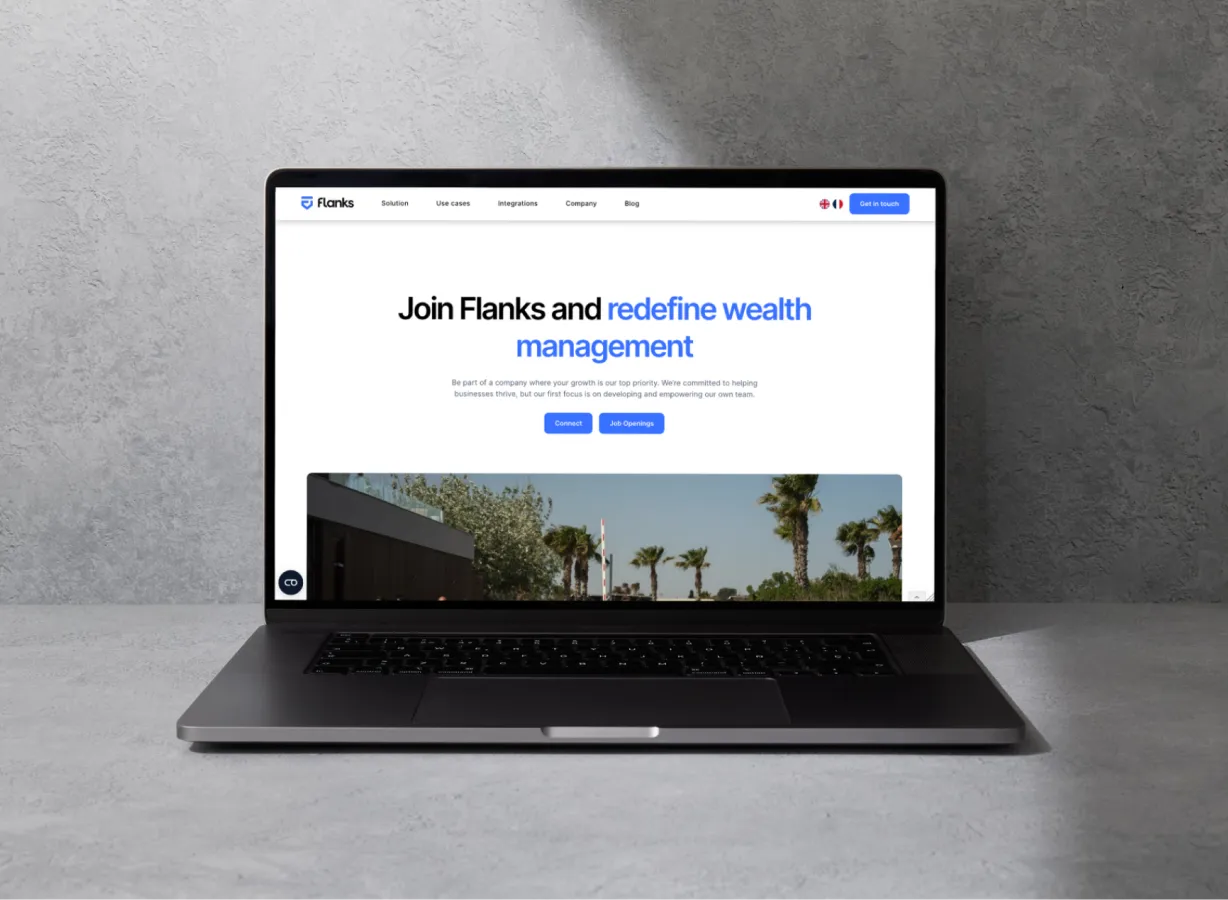 Captura de pantalla de Flanks - Desarrollo Webflow