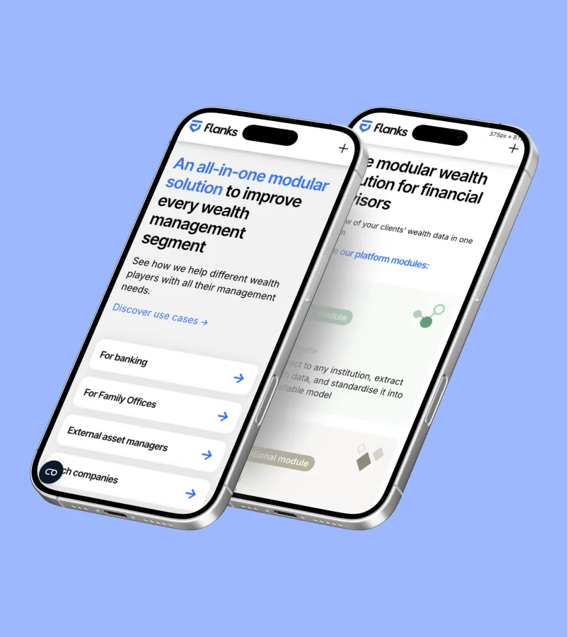 Captura de pantalla de Flanks - Desarrollo Webflow