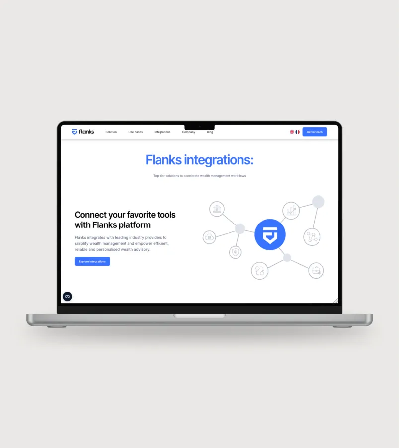 Captura de pantalla de Flanks - Desarrollo Webflow