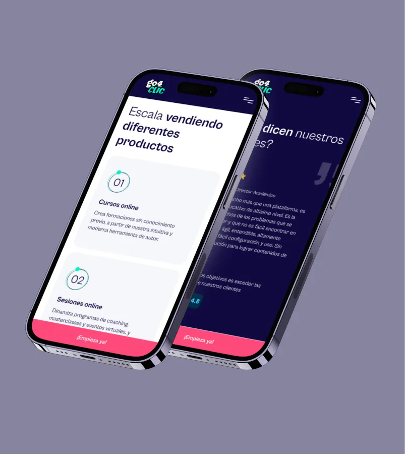 Captura de pantalla de Go4clic - Desarrollo Webflow