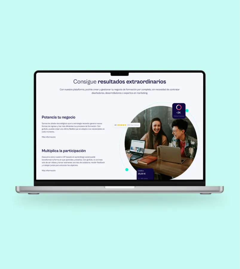 Captura de pantalla de Go4clic - Desarrollo Webflow