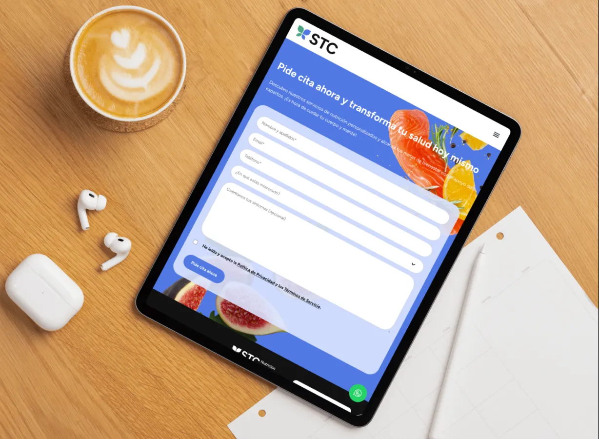 Captura de pantalla de STC Nutrición - Desarrollo Wordpress