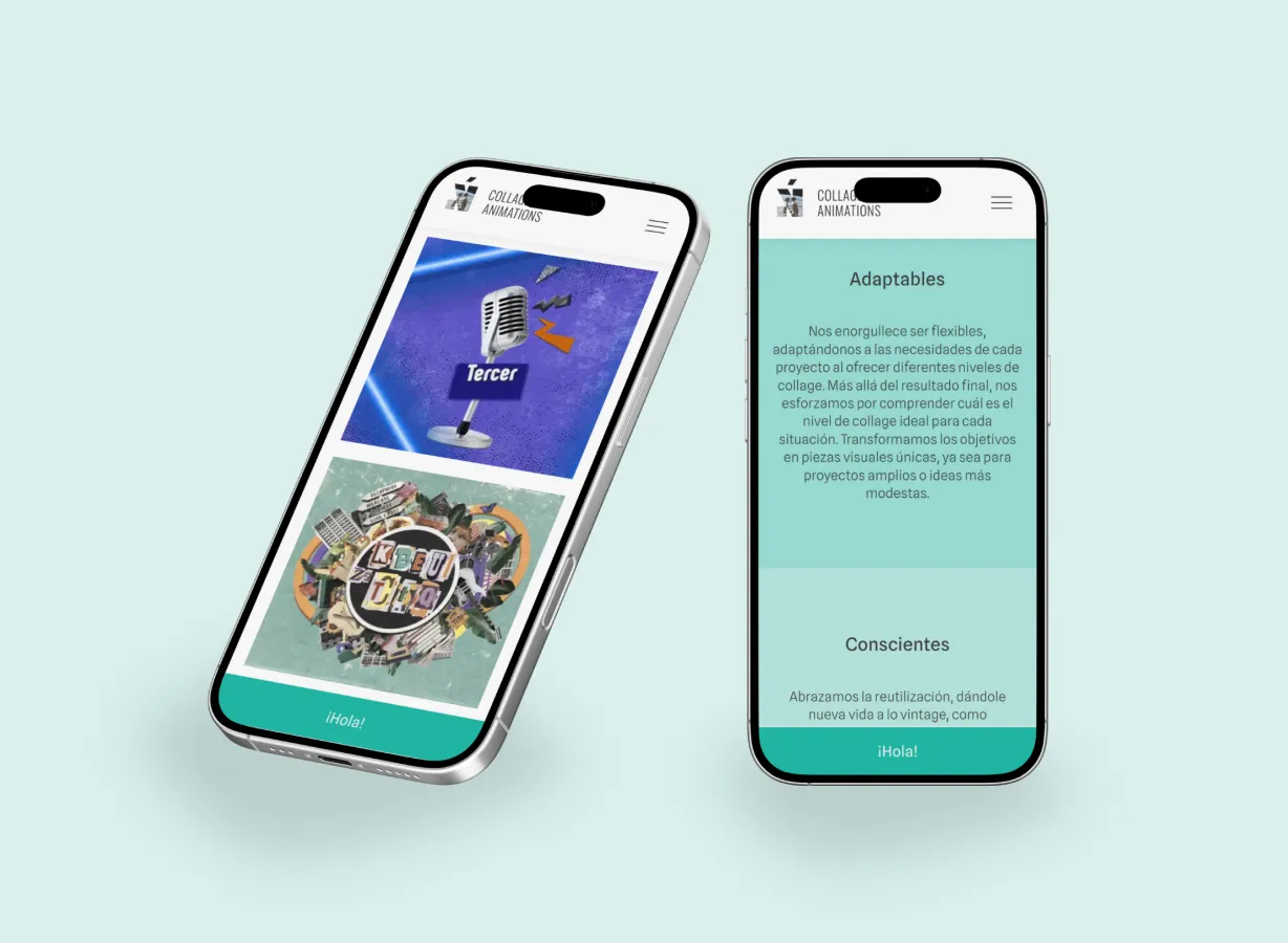 Captura de pantalla de Collageanimations - Desarrollo Webflow