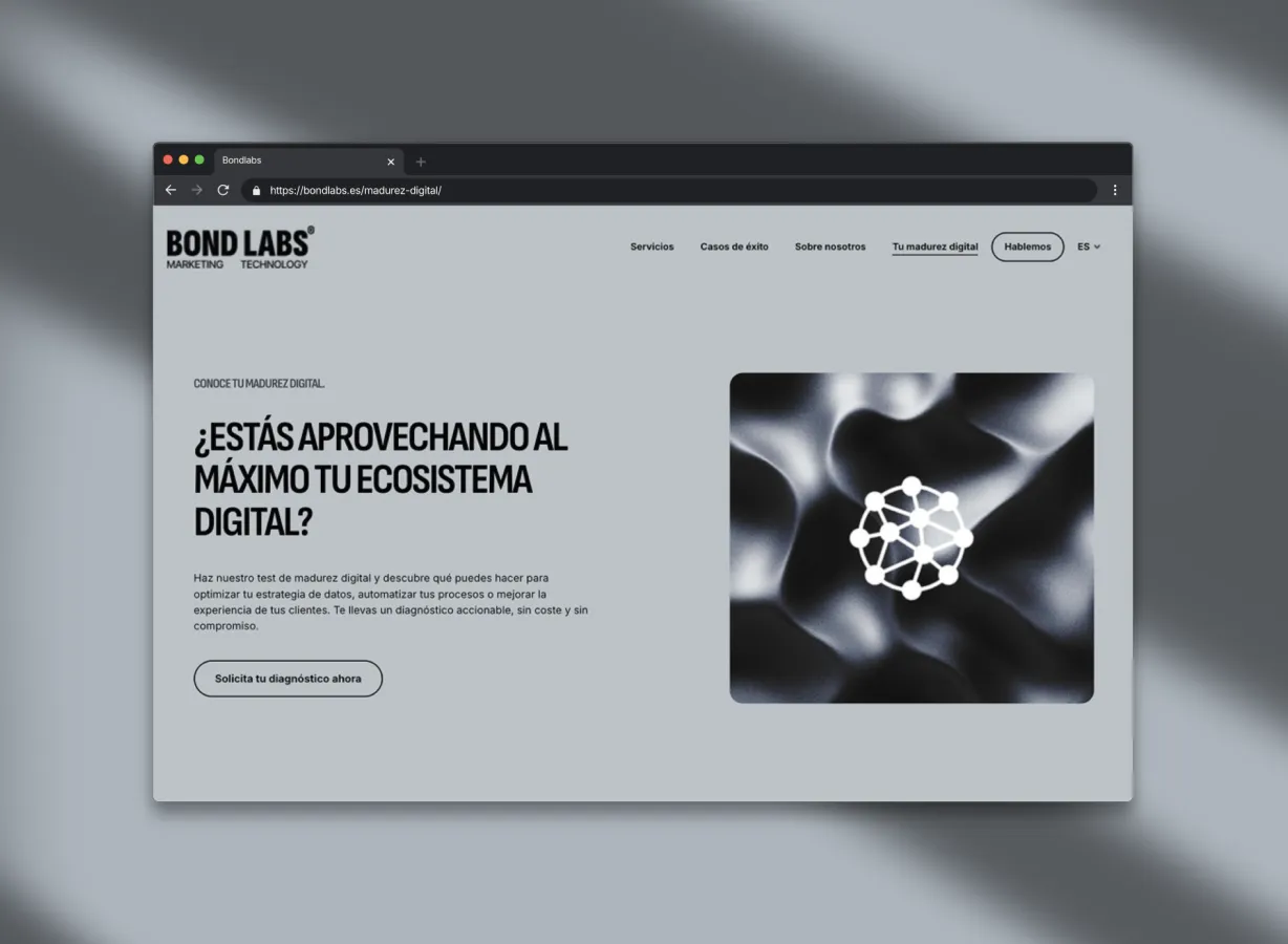Captura de pantalla BondLabs - Desarrollo Wordpress