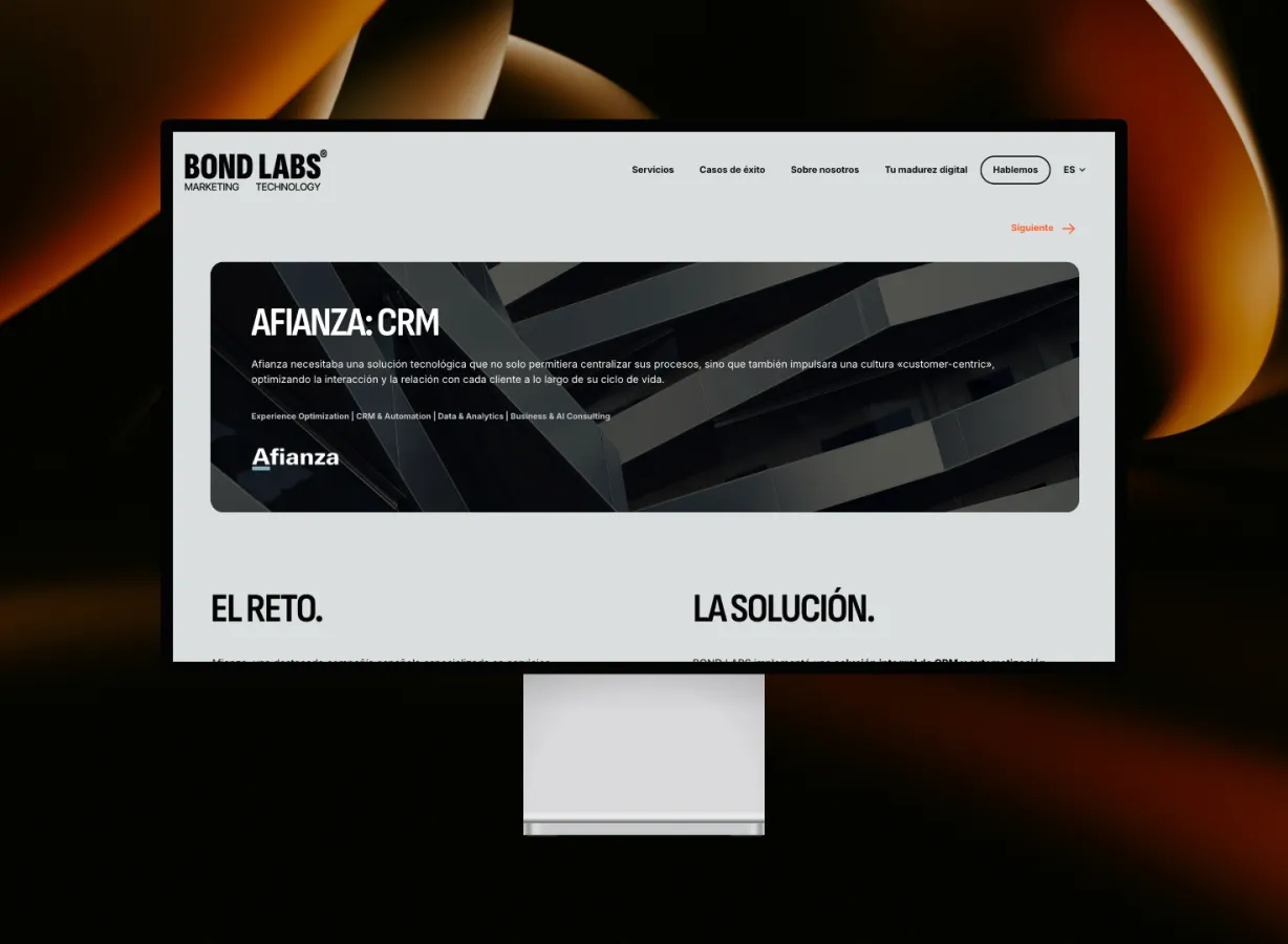 Captura de pantalla BondLabs - Desarrollo Wordpress