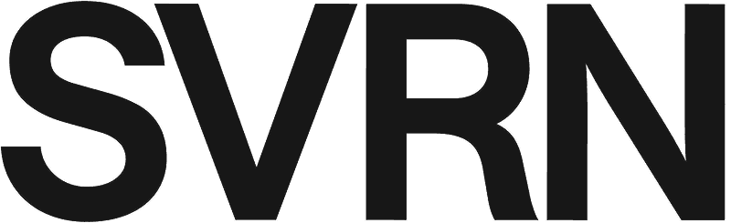 SVRN logo in bold black uppercase letters.