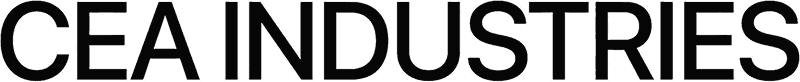 CEA INDUSTRIES text logo in bold uppercase black letters.