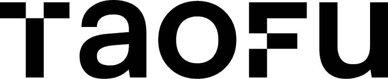 Taofu logo in black letters.
