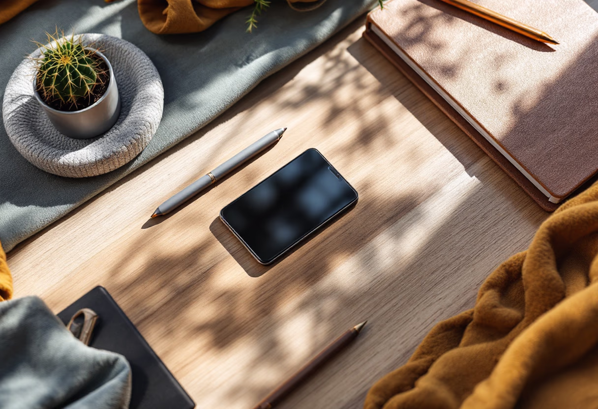 image of a phone on the office desk (for a trucking company)