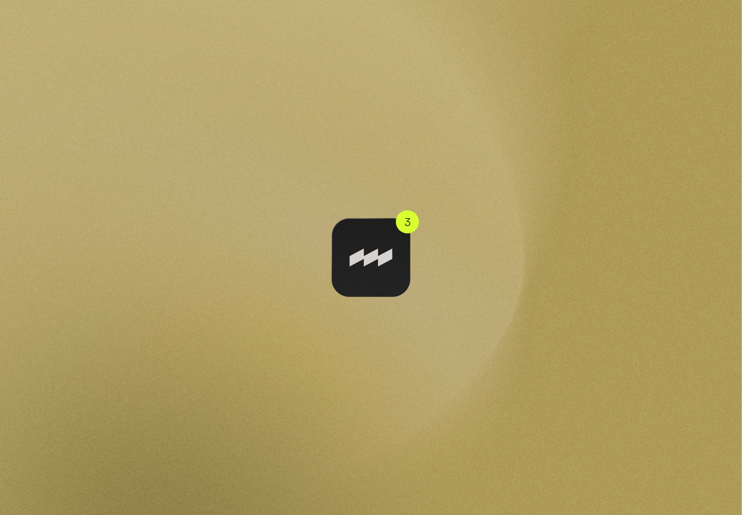 Peaky app icon with 3 notifications