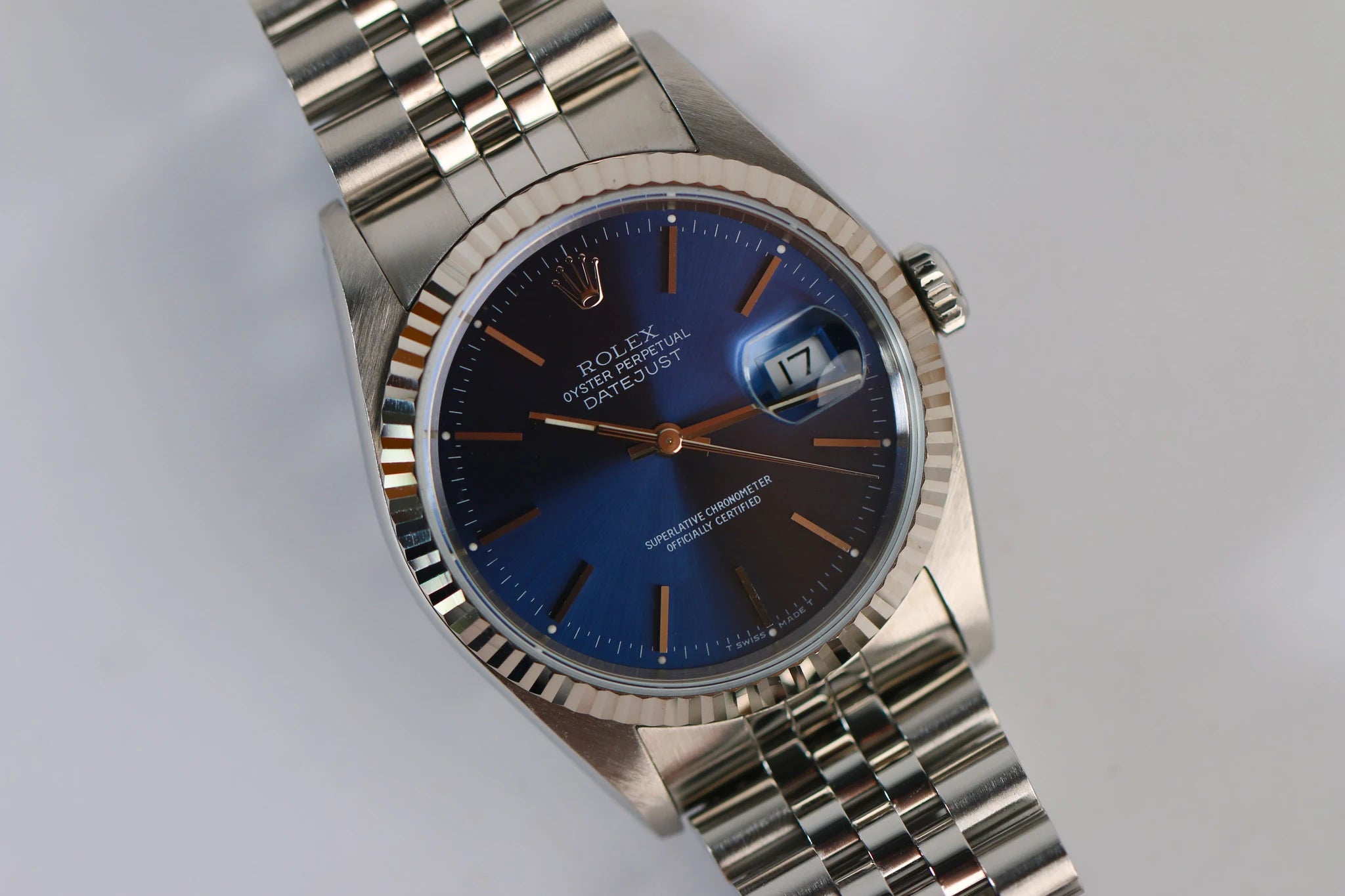 Rolex Datejust 36 16234 cadran bleu full set 1989