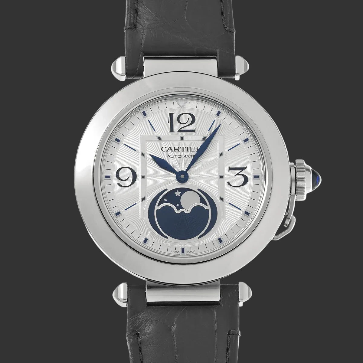 Cartier Pasha de Cartier Moon Phase 41mm WSPA0030 Silver Blue Stainless Steel
