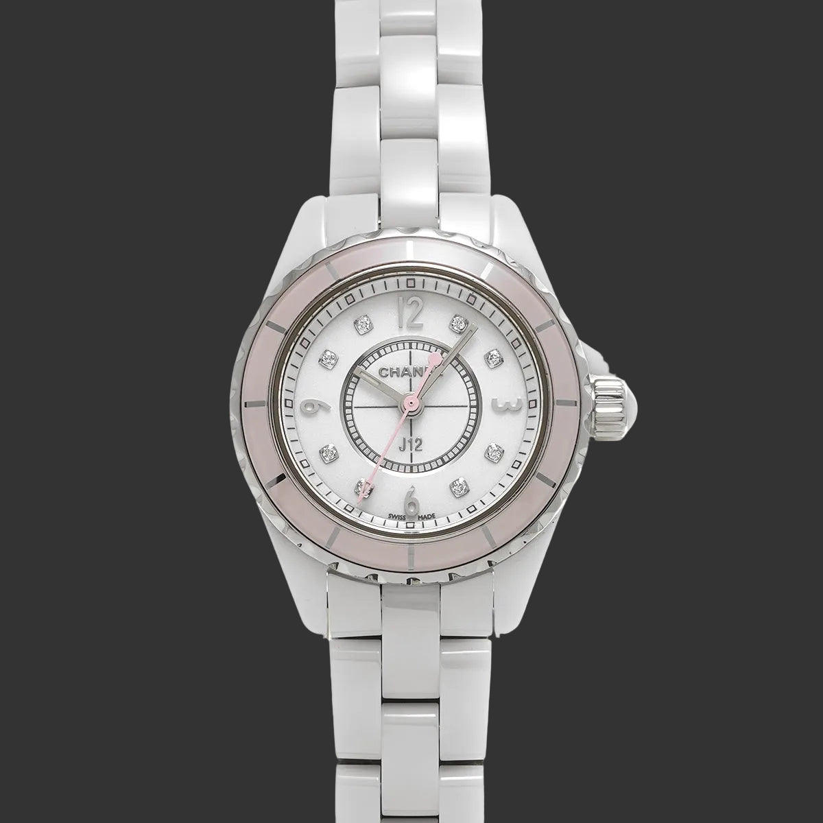 CHANEL J12 Rose Tendre H4466 2015 White Diamond Ceramic