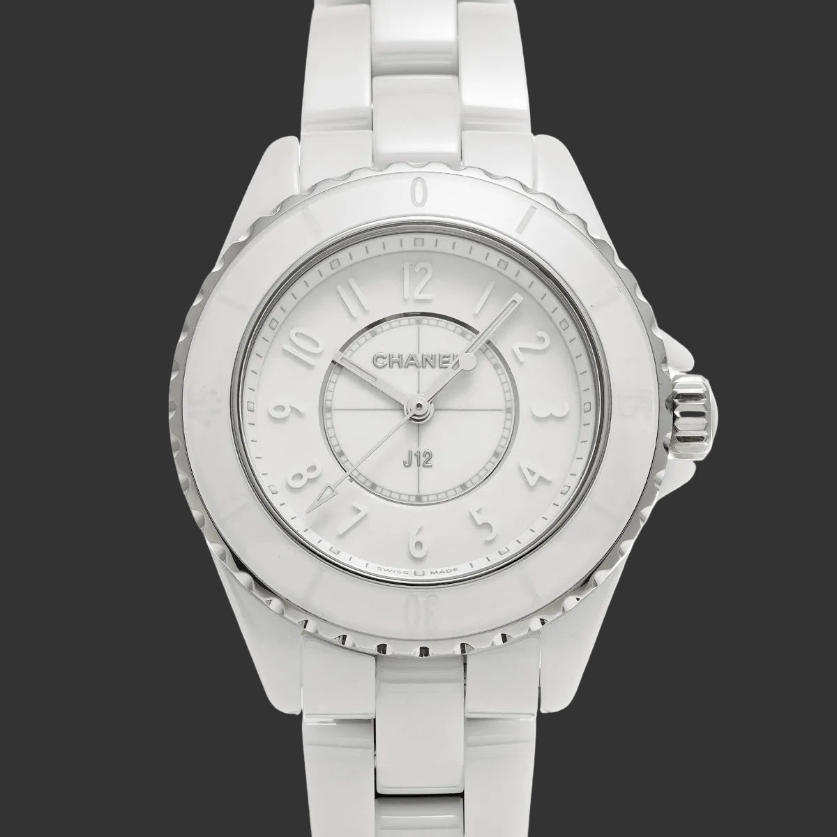 Chanel J12 Phantom 33 mm H6345 2022 Weißes lackiertes Keramikzifferblatt