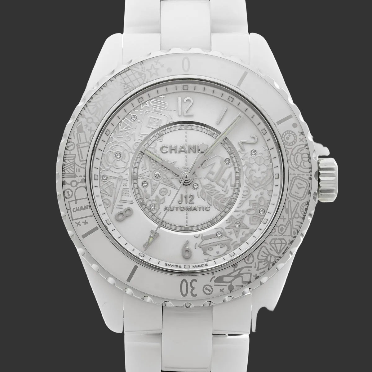 CHANEL J12-20 Calibre 12.1 38MM H6476 White Diamond Ceramic