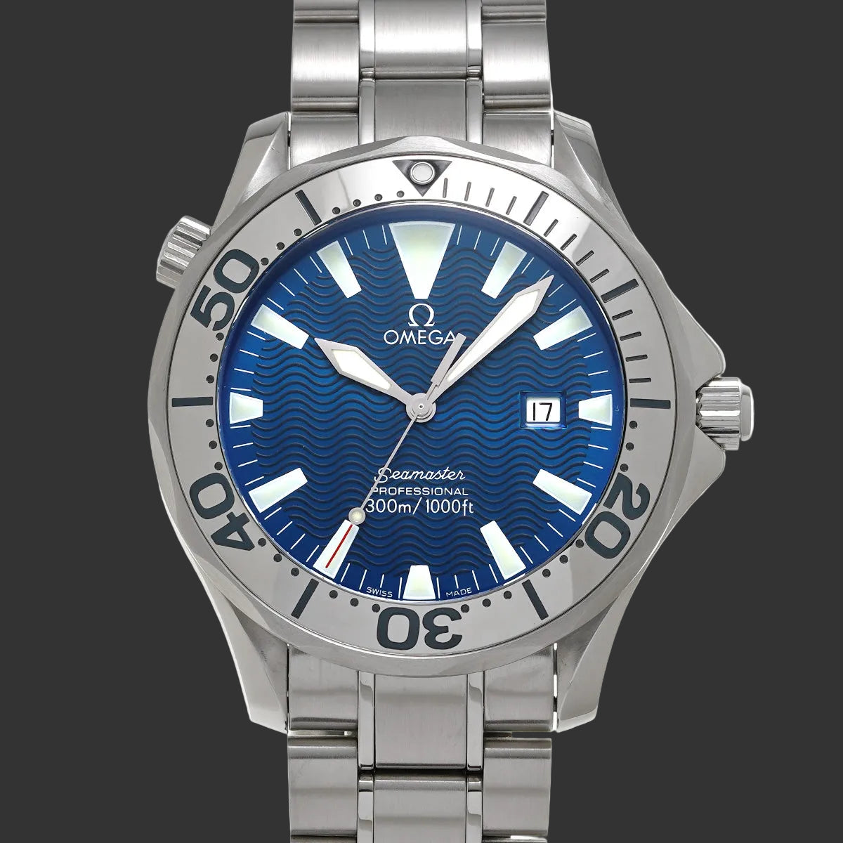 Omega Seamaster Professional 300 2265.80 2005 Bleu  Acier inoxydable