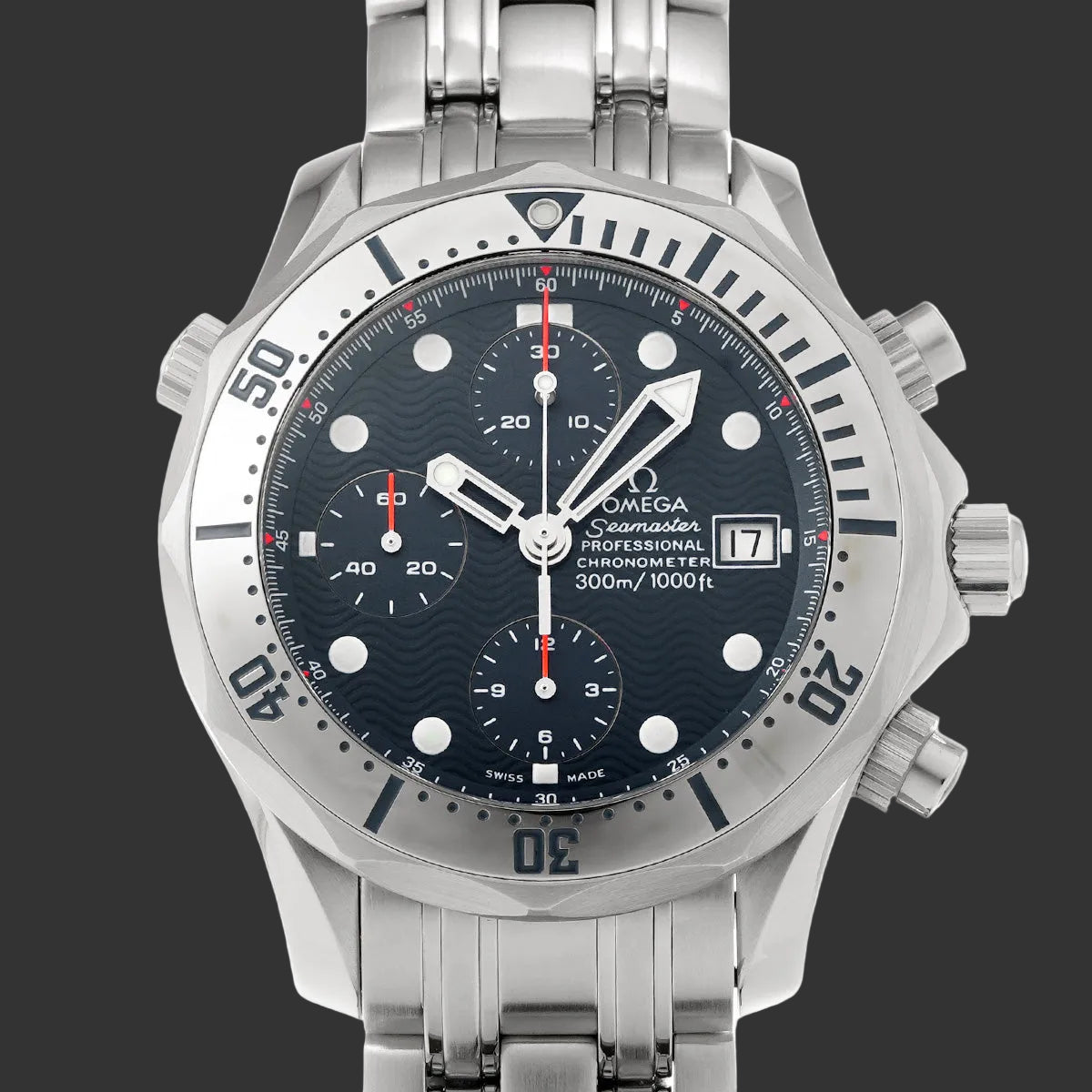 Omega Seamaster Professionnel 300 Chronomètre 2598.80 1998 Bleu  Acier inoxydable