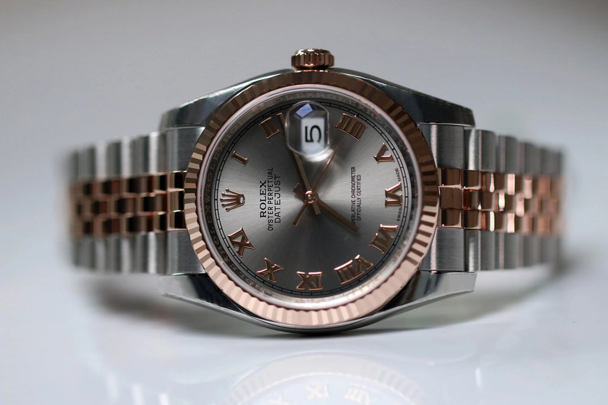 Rolex Datejust 36 116231D Stahl/Roségold Komplettset 2011 Sehr guter Zustand zu verkaufen