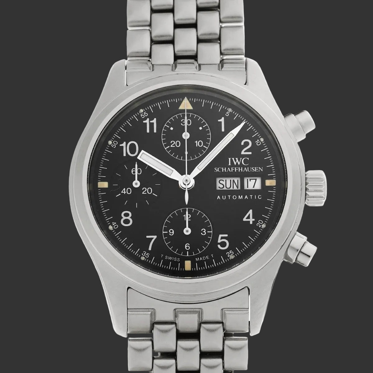 IWC Pilot Chronographe IW370607  Noir Acier inoxydable