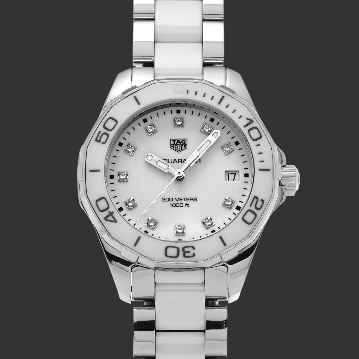 TAG Heuer Aquaracer Quartz WAY131D.BA0914  Blanc Diamant Acier inoxydable