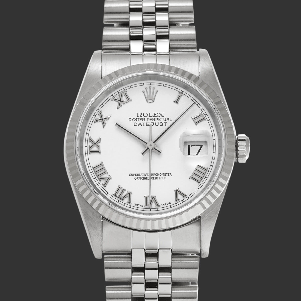 Rolex Datejust 16234 2002 Blanc Acier inoxydable