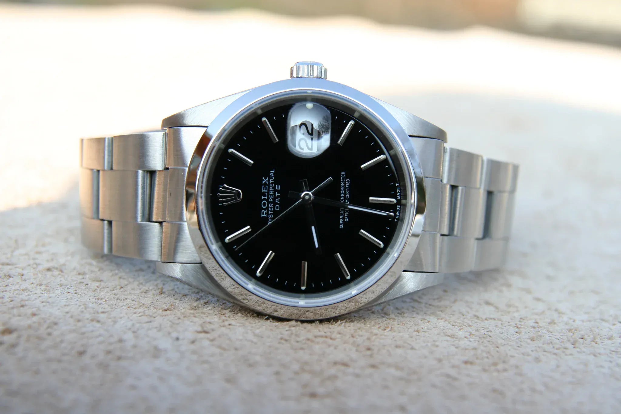 Rolex Oyster Perpetual Date 15200 1998 Noir  Acier inoxydable