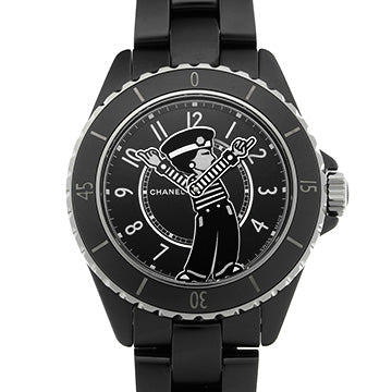 CHANEL Mademoiselle J12 La Pause édition limitée H7609 2023 Cadran noir laqué  Céramique