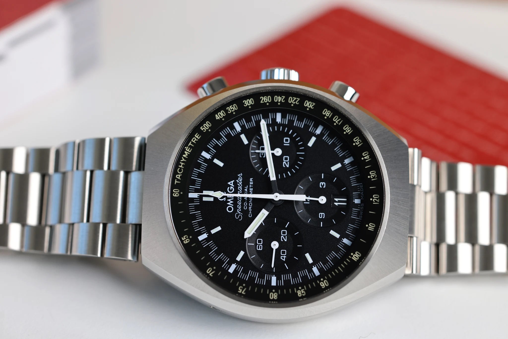 Omega Speedmaster Mark II Coaxial 327.10.43.50.01.001 2021 Schwarzer Edelstahl