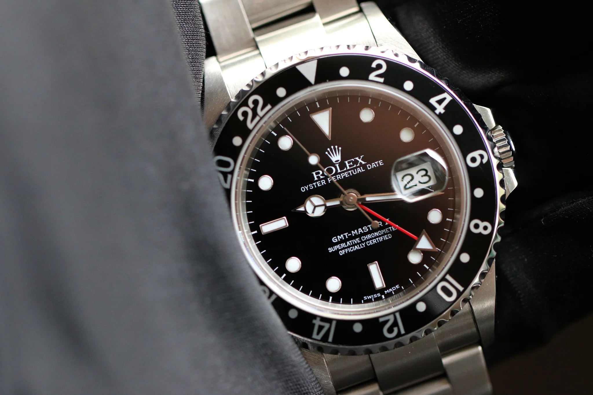 Rolex GMT-Master II 16710 2003 Noir Acier inoxydable