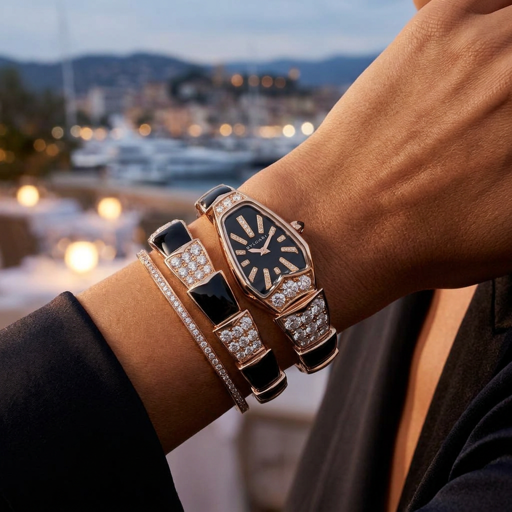 Bulgari Serpenti Diamant Onyx SPP26BGD1GD10.1T  Noir Or rose