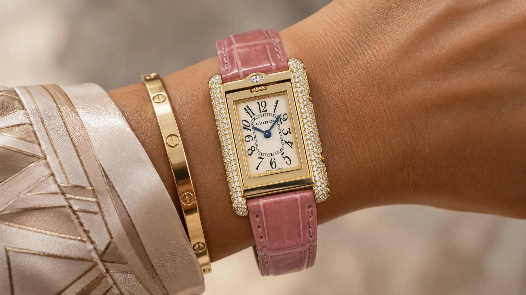 Cartier Tank Basculante 2480  Argent Or jaune