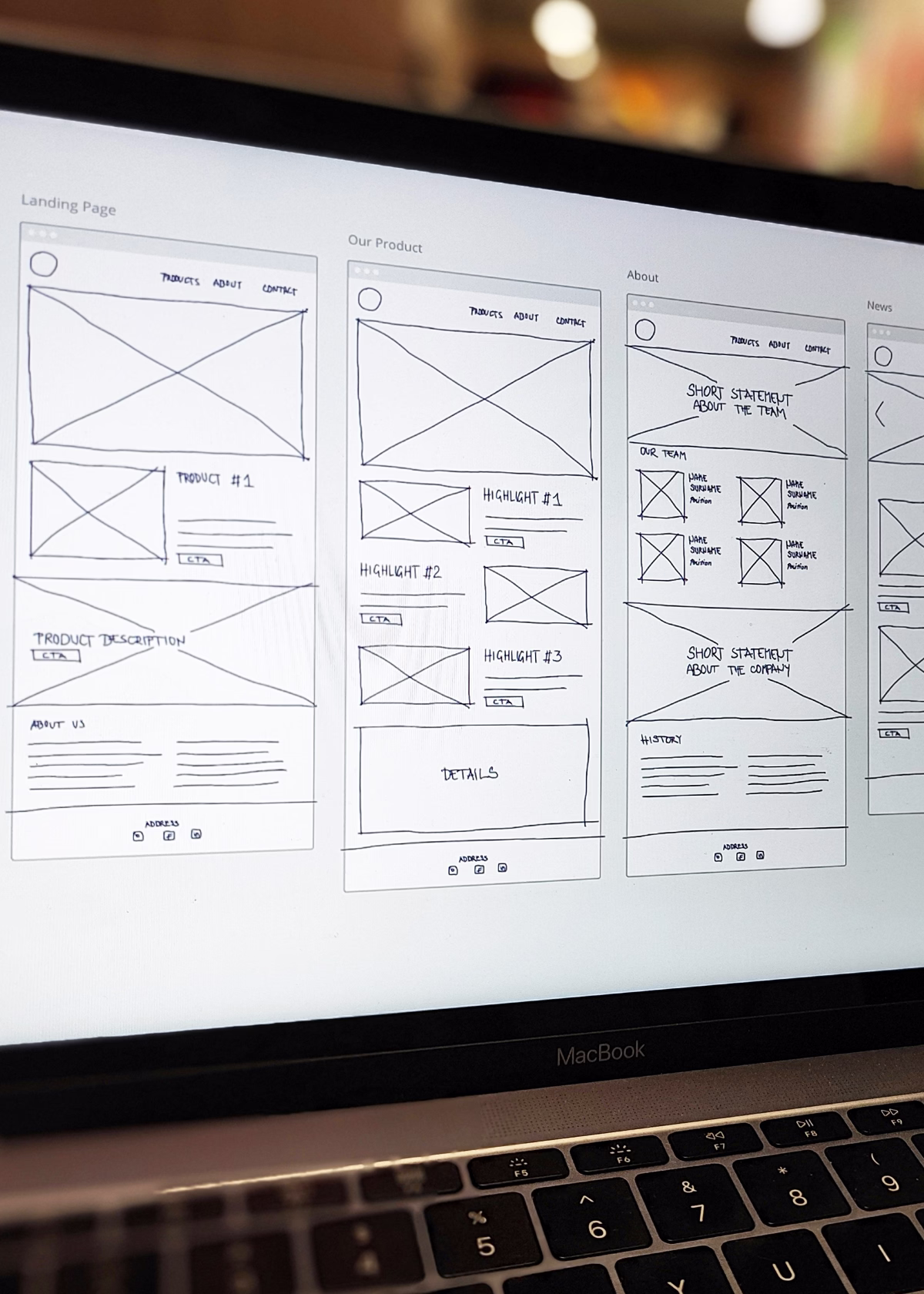 Figma Screen with Layouts and UX Ui Elements designing for Simone Wipf Studio S